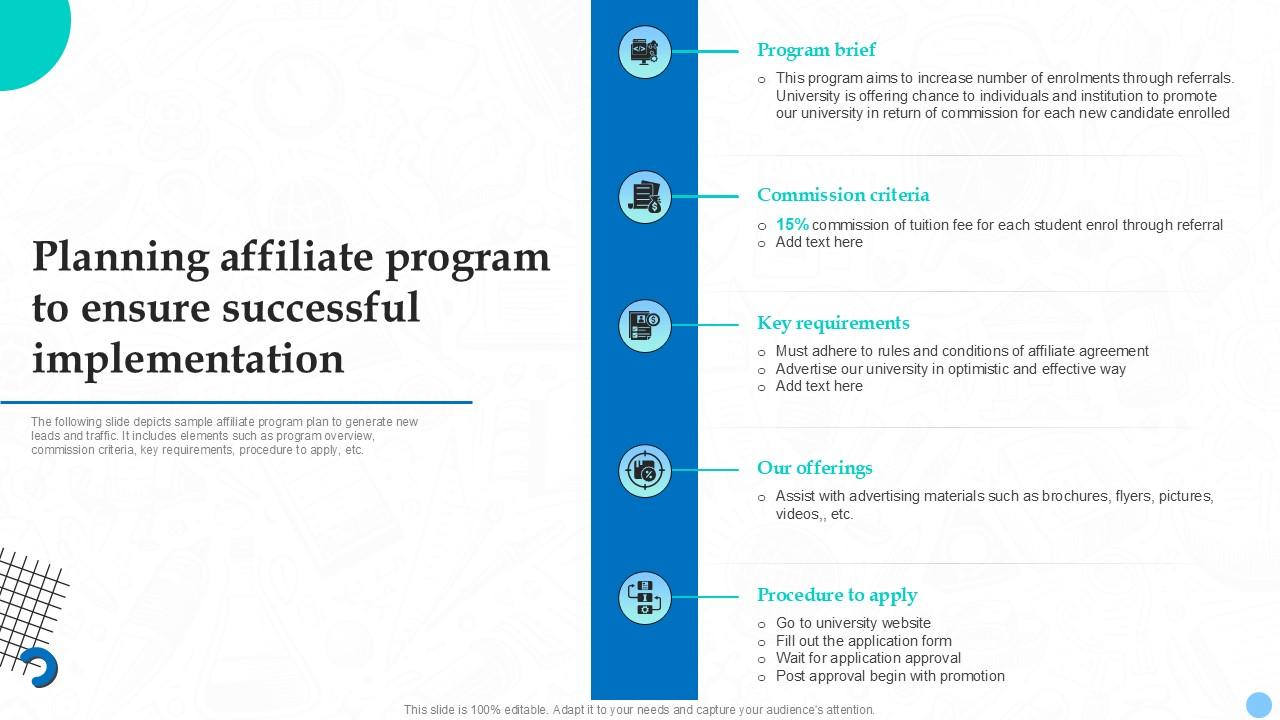 Planning Affiliate Program To Ensure Higher Education Ppt Example Strategy SS V