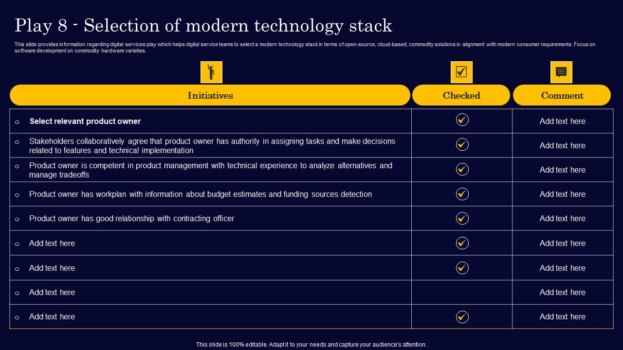 Play 8 Selection Of Modern Technology Stack Gen Tech Stack Playbook Structure Pdf