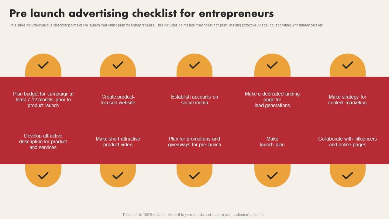 Pre Launch Advertising Checklist For Entrepreneurs Rules Pdf