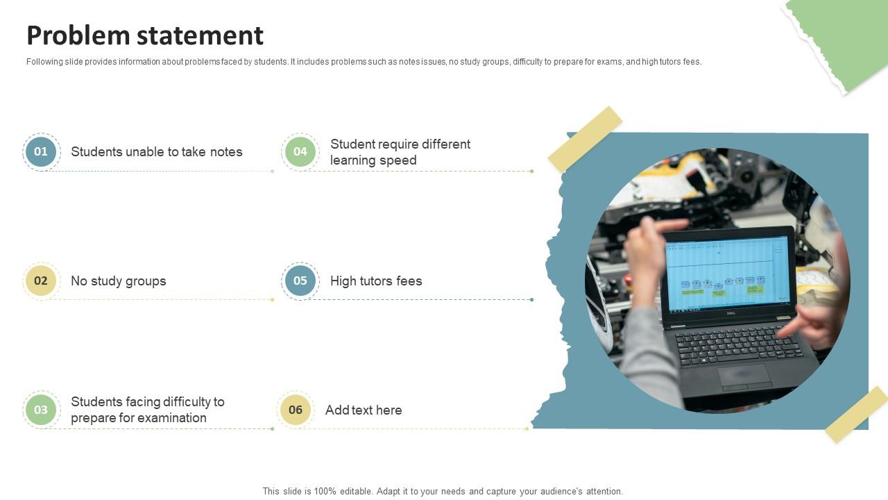 Problem Statement Education Platform Investor Funding Elevator Pitch Deck