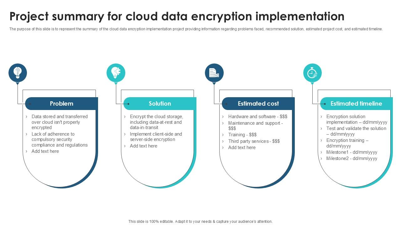 Project Summary For Cloud Data Client Side Encryption PPT Presentation