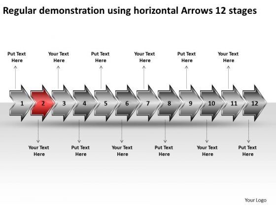 regular_demonstration_using_horizontal_arrows_12_stages_visio_flow_charts_powerpoint_slides_1.jpg