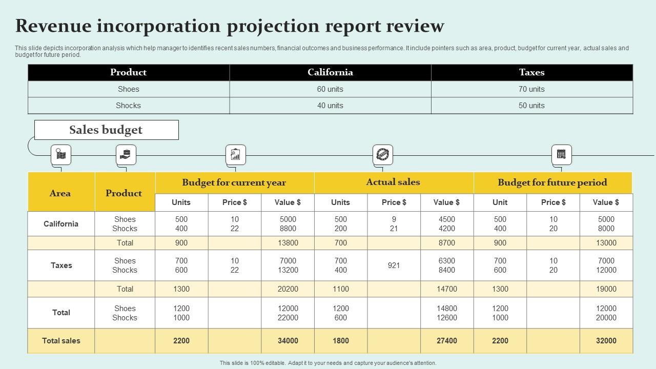 Revenue Incorporation Projection Report Review Themes Pdf
