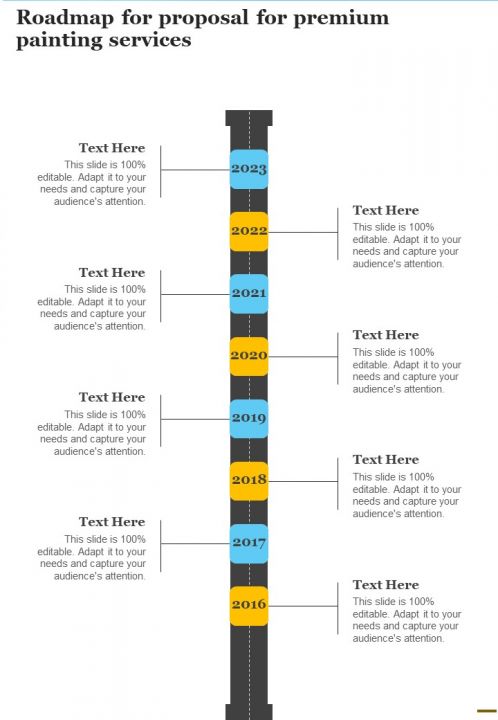 Roadmap For Proposal For Premium Painting Services One Pager Sample Example Document