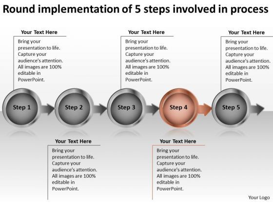 round_implementation_of_5_steps_involved_process_freeware_flowchart_powerpoint_slides_1.jpg