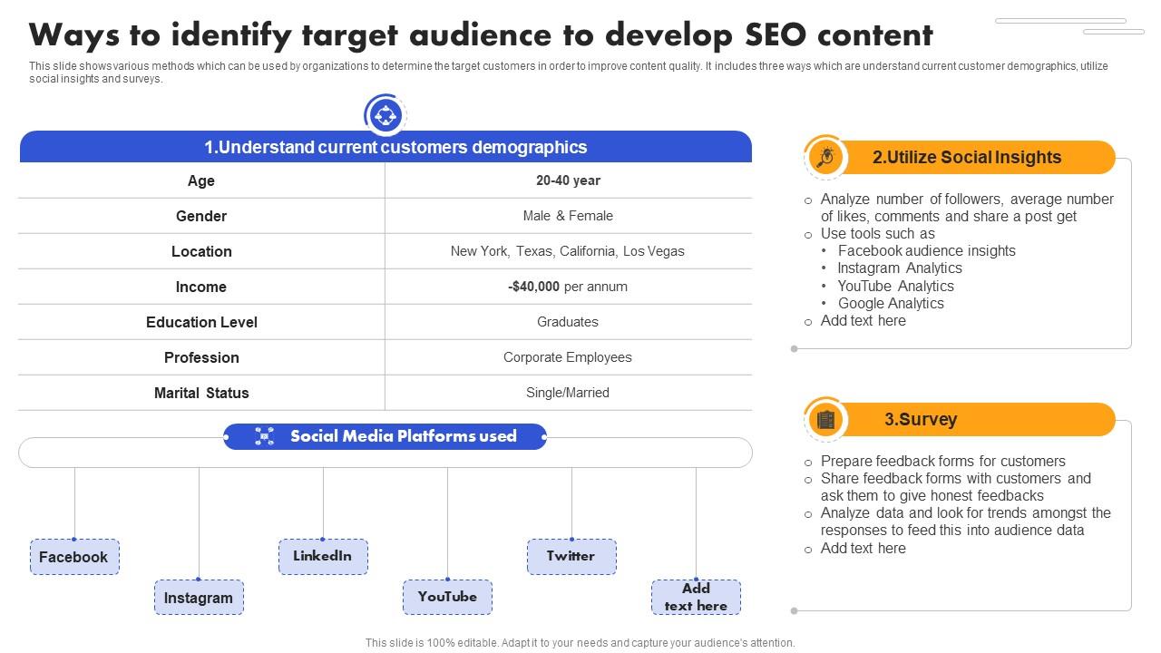 SEO Strategy To Improve ROI Ways To Identify Target Audience To Develop Strategy SS V