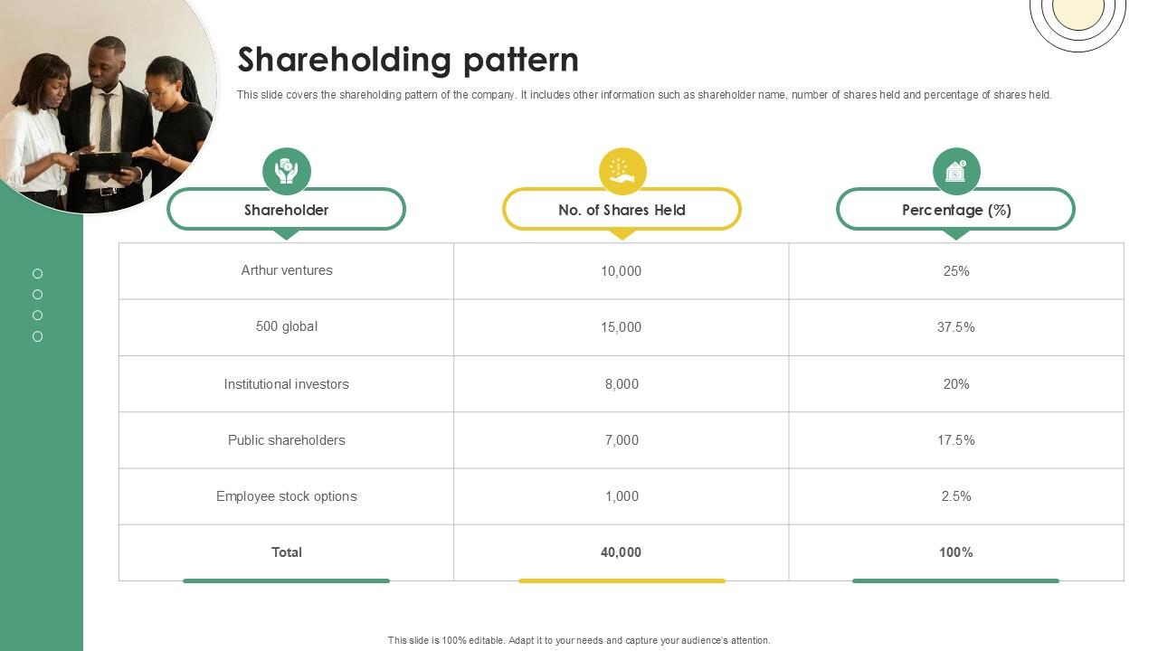 Shareholding Pattern Email And Data Protection Platform Capital Funding Pitch Deck PPT Slide
