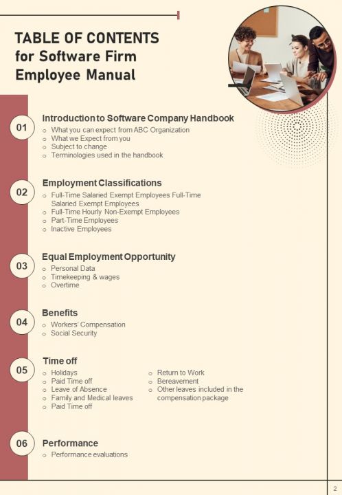 Software Firm Employee Manual Handbook