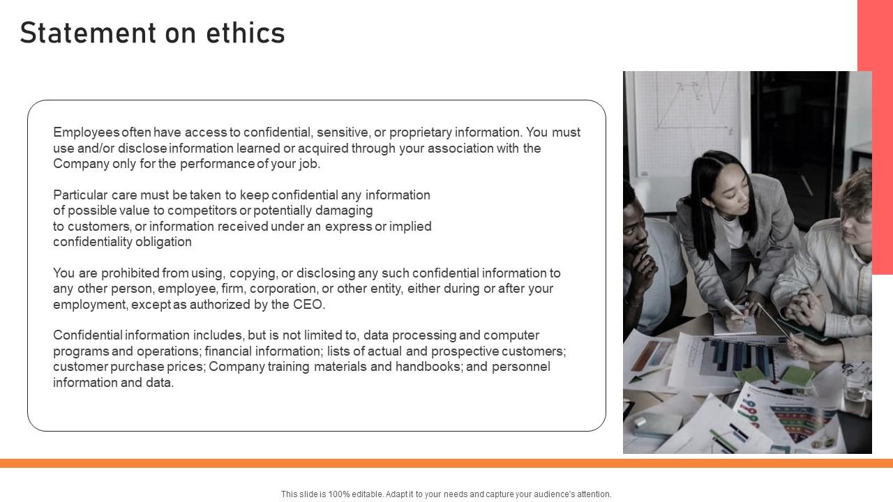 Statement On Ethics Handbook For Corporate Personnel Demonstration Pdf