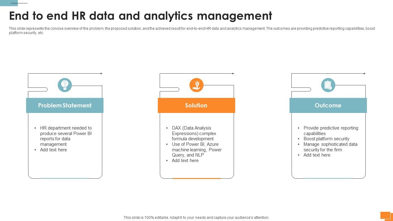 Statistical Tools For Evidence End To End HR Data And Analytics Management