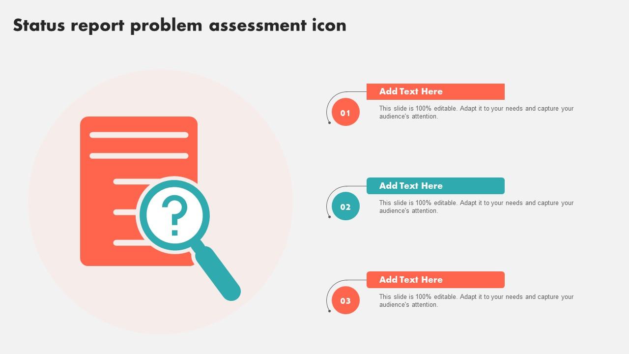 Status Report Problem Assessment Icon Clipart Pdf