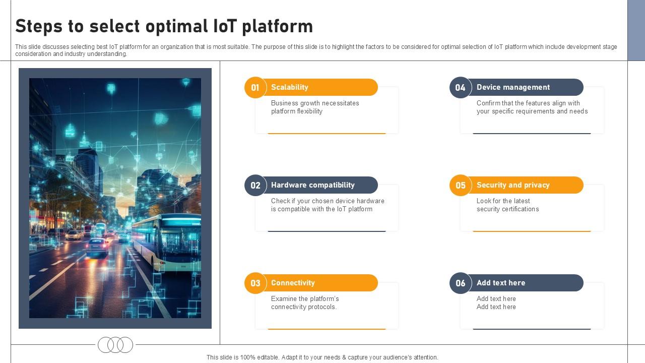 Steps To Select Optimal IOT Platform Aws IOT Platform Ppt Slide