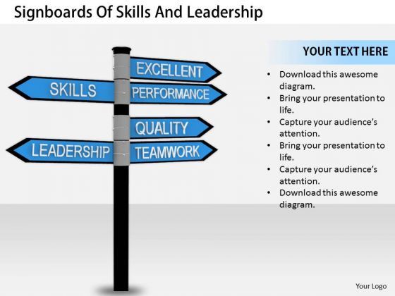 stock_photo_business_strategy_execution_signboards_of_skills_and_leadership_clipart_1.jpg