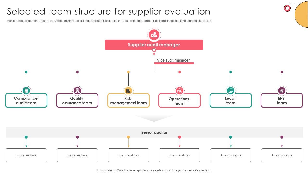 Strategic Supplier Evaluation Selected Team Structure For Supplier Evaluation