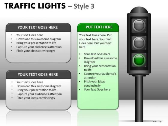 Strategy Diagram Traffic Lights Style Business Cycle Diagram Slide01