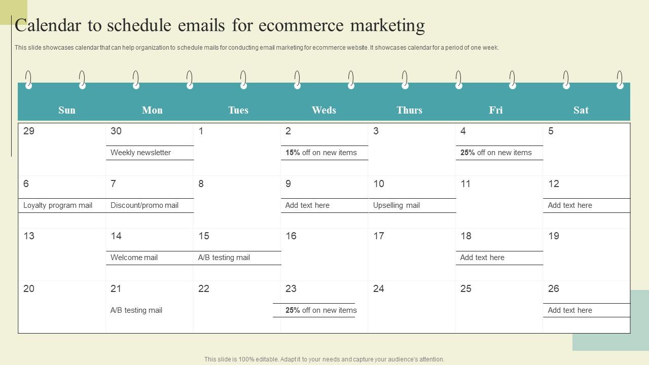 Successful Guide For Ecommerce Promotion Calendar To Schedule Emails For Ecommerce Designs Pdf