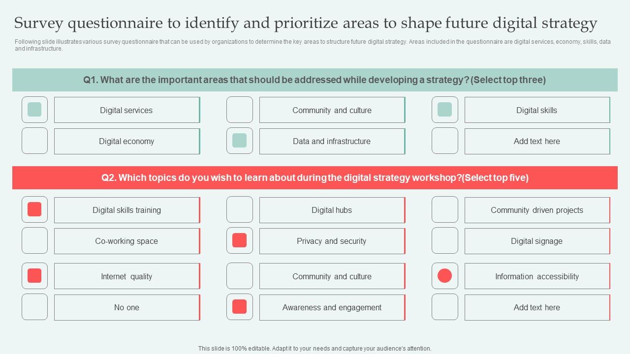 Survey Questionnaire To Identify Digital Approaches To Increase Business Growth Ideas Pdf
