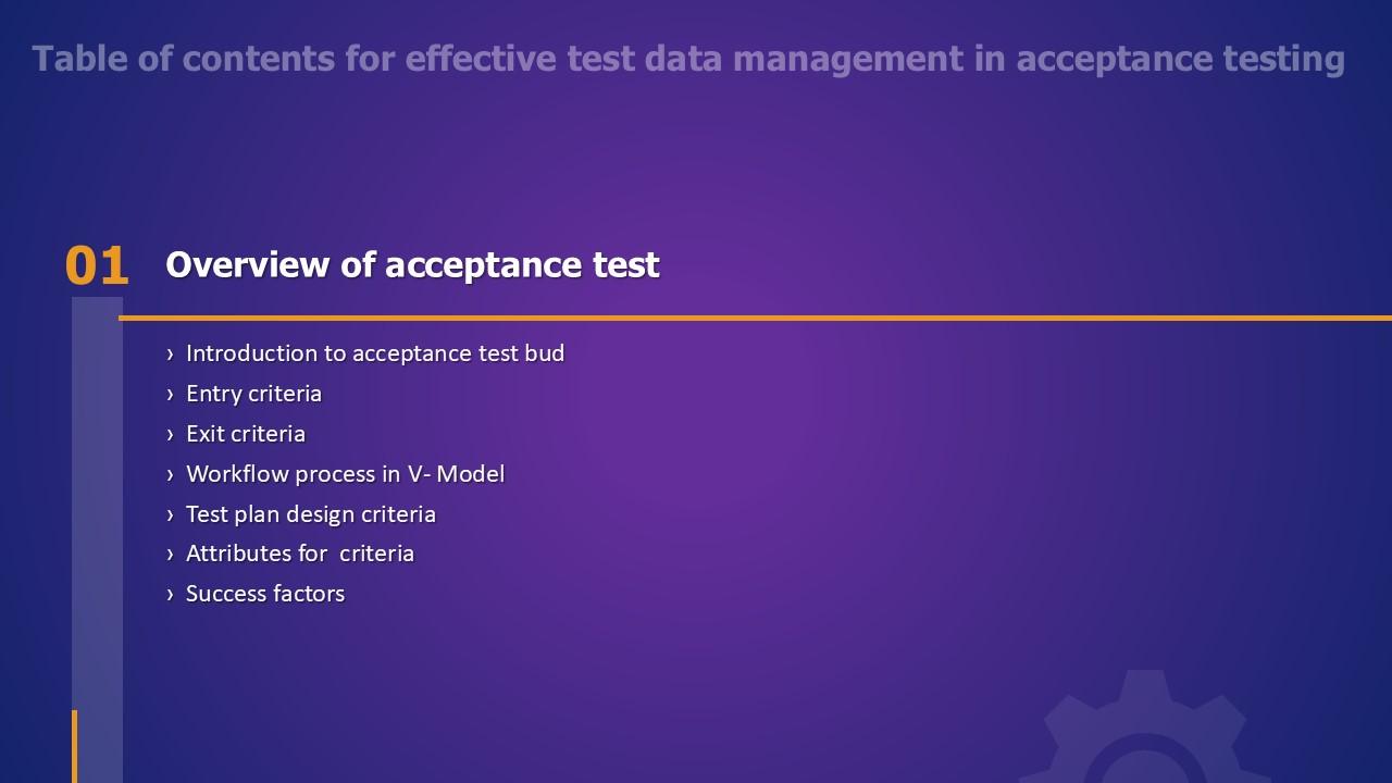 Table Of Contents Effective Test Data Management In Acceptance Testing Ppt Powerpoint