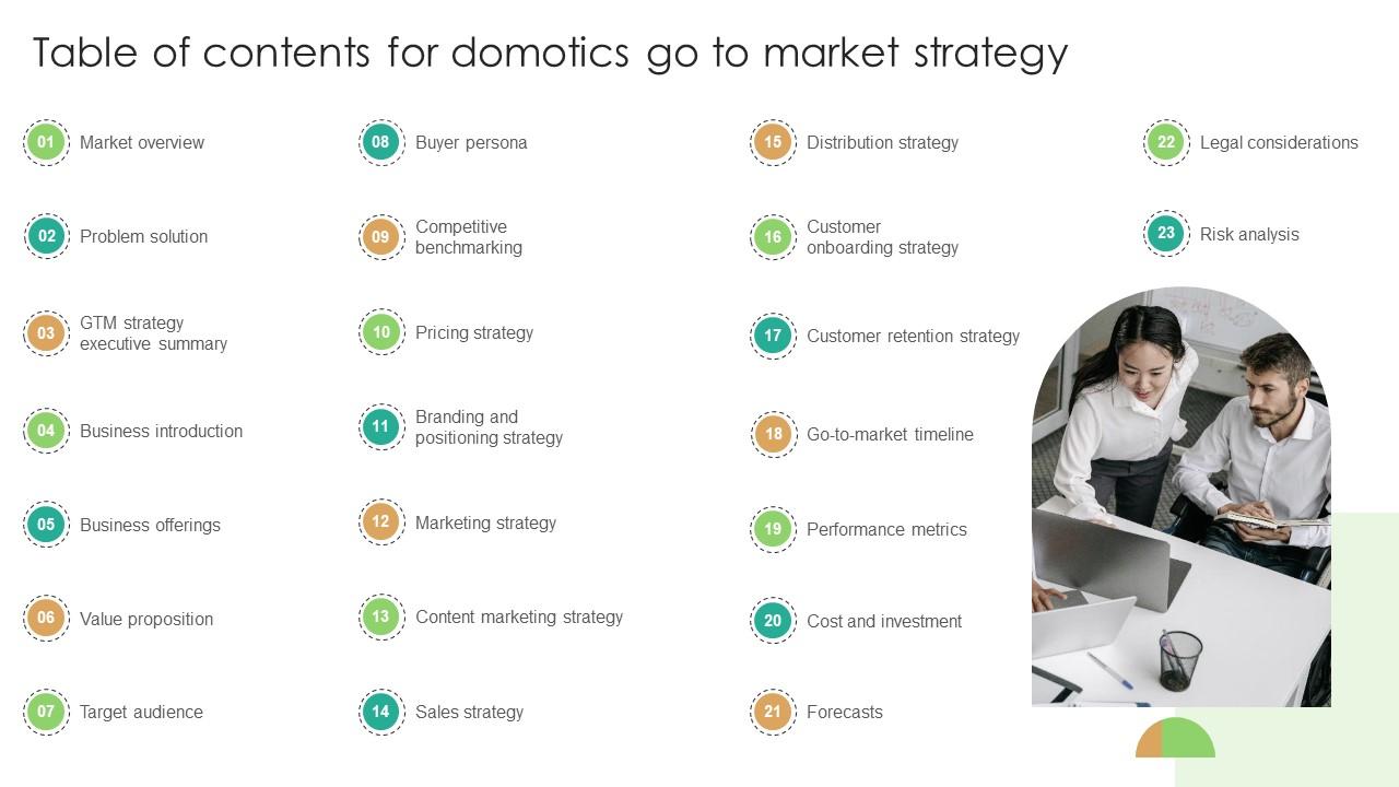 Table Of Contents For Domotics Go To Market Strategy GTM SS V