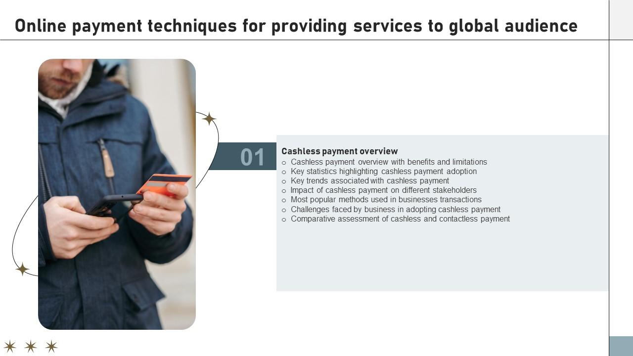 Table Of Contents For Online Payment Techniques For Providing Services To Global Audience