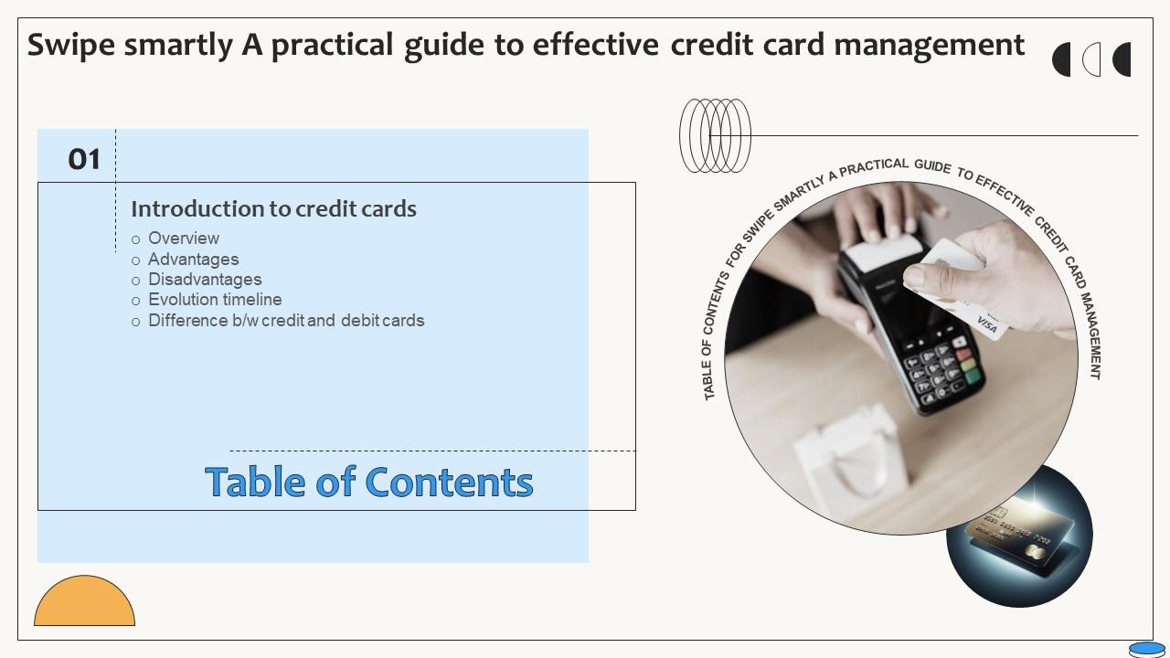 Table Of Contents For Swipe Smartly A Practical Guide To Effective Credit Card Management Fin SS V