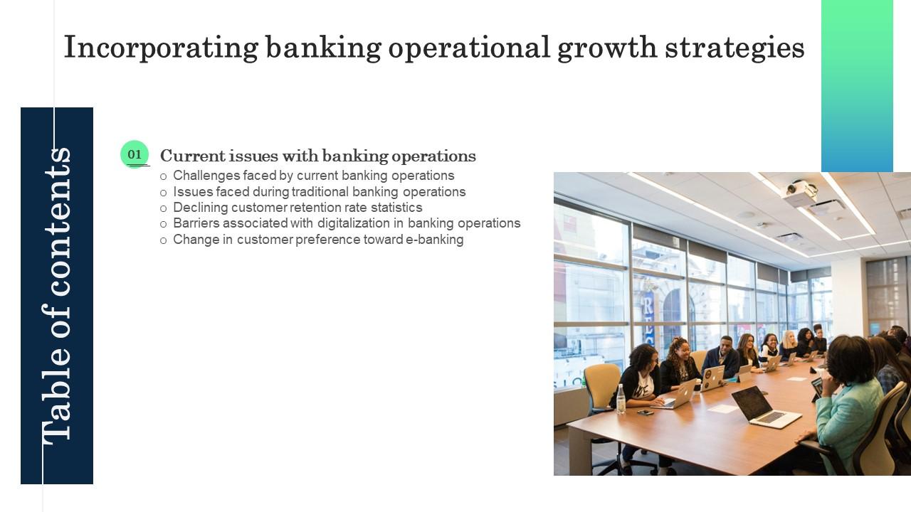 Table Of Contents Incorporating Banking Operational Growth Strategies