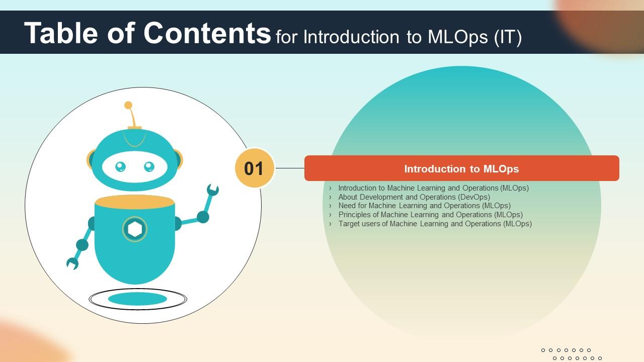 Table Of Contents Introduction To MLOPs IT Ppt Information