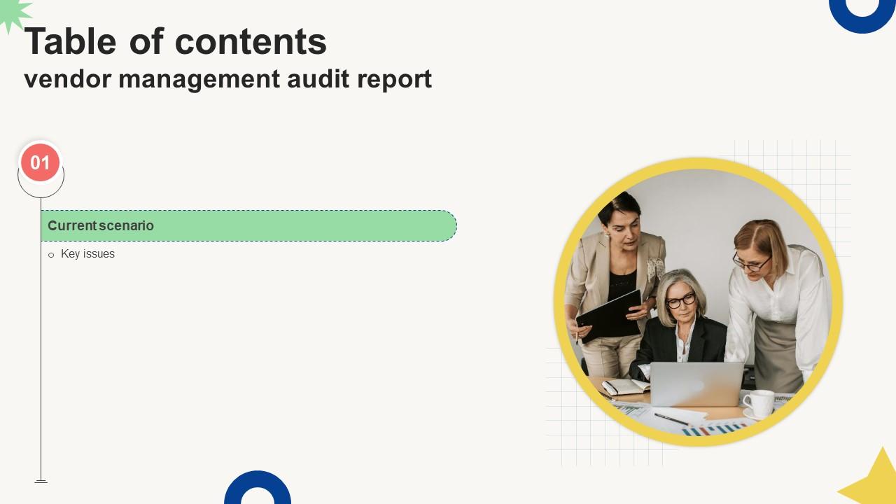 Table Of Contents Vendor Management Audit Report