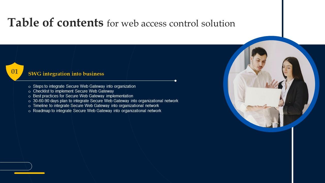 Table Of Contents Web Access Control Solution Ppt Diagram Images