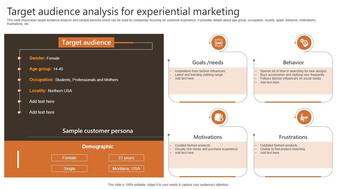 Target Audience Analysis For Experiential Marketing Experiential Marketing Technique Inspiration PDF