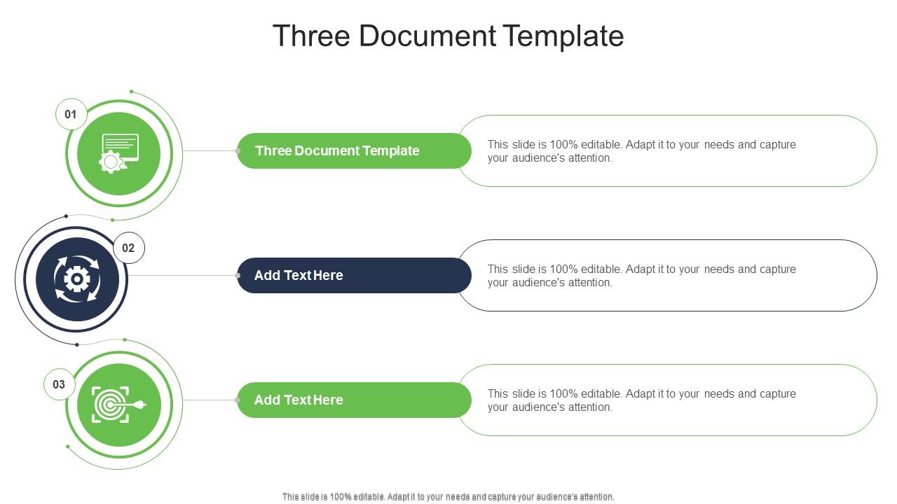 Three Document Template In Powerpoint And Google Slides Cpb