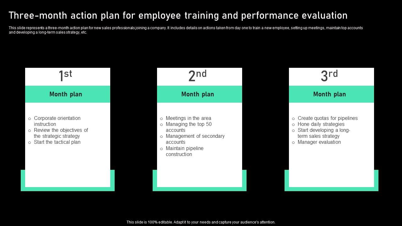 Three Month Action Plan For Employee Training And Performance Evaluation Information Pdf
