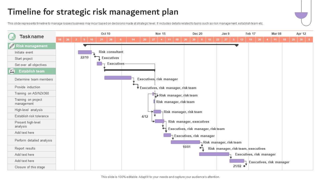 Timeline For Strategic Risk Management Plan Company Risk Monitoring And Mitigation DTE SS V