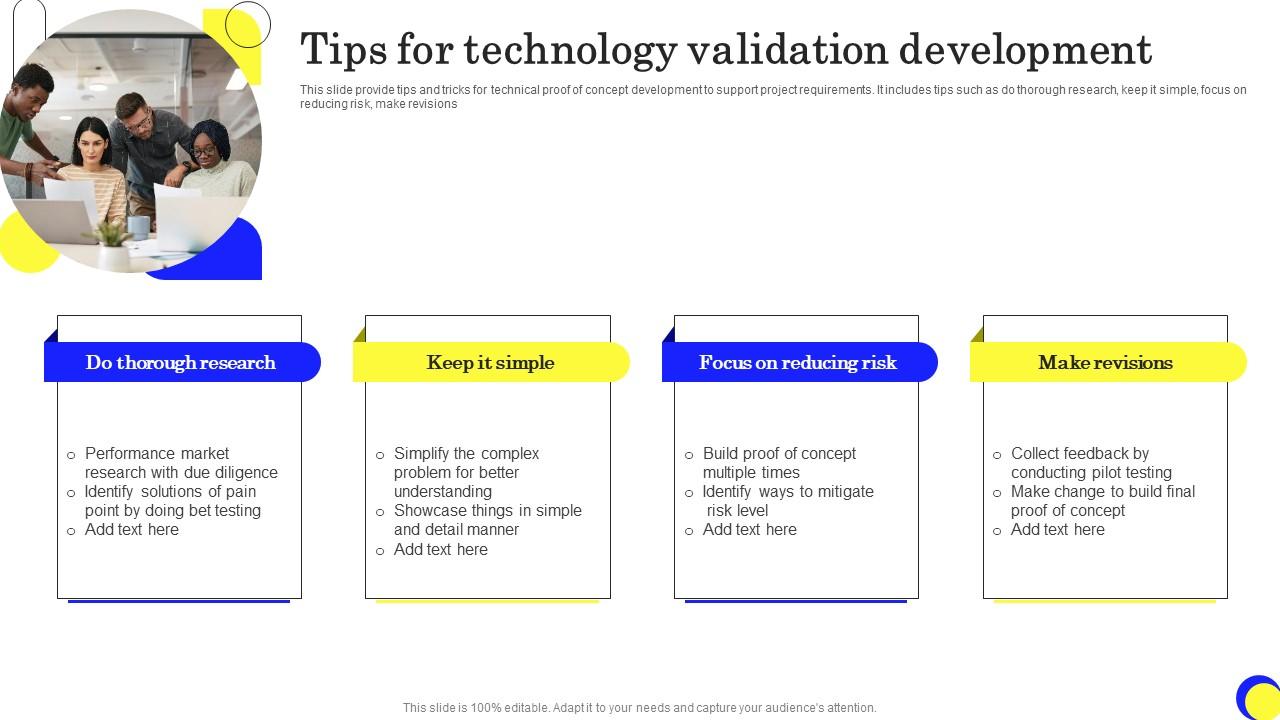 Tips For Technology Validation Development Ppt Model Deck Pdf