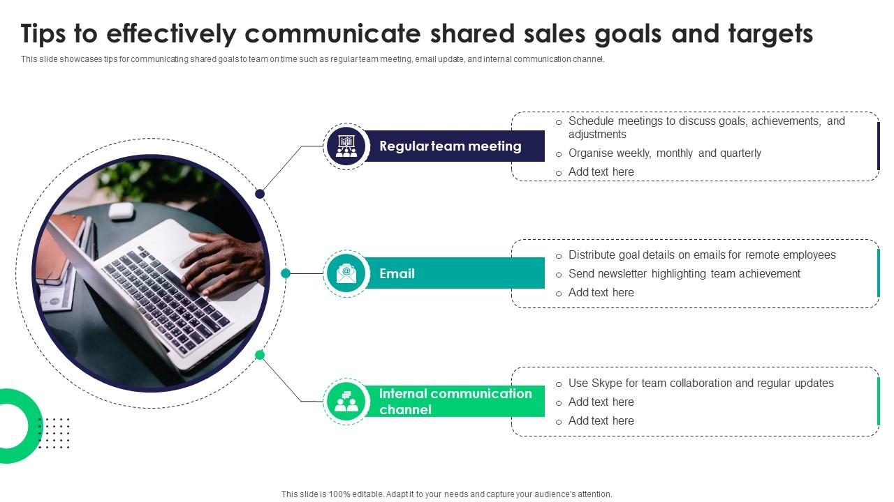 Tips To Effectively Communicate Shared Sales Goals Tactics For Improving Field Sales Team SA SS V