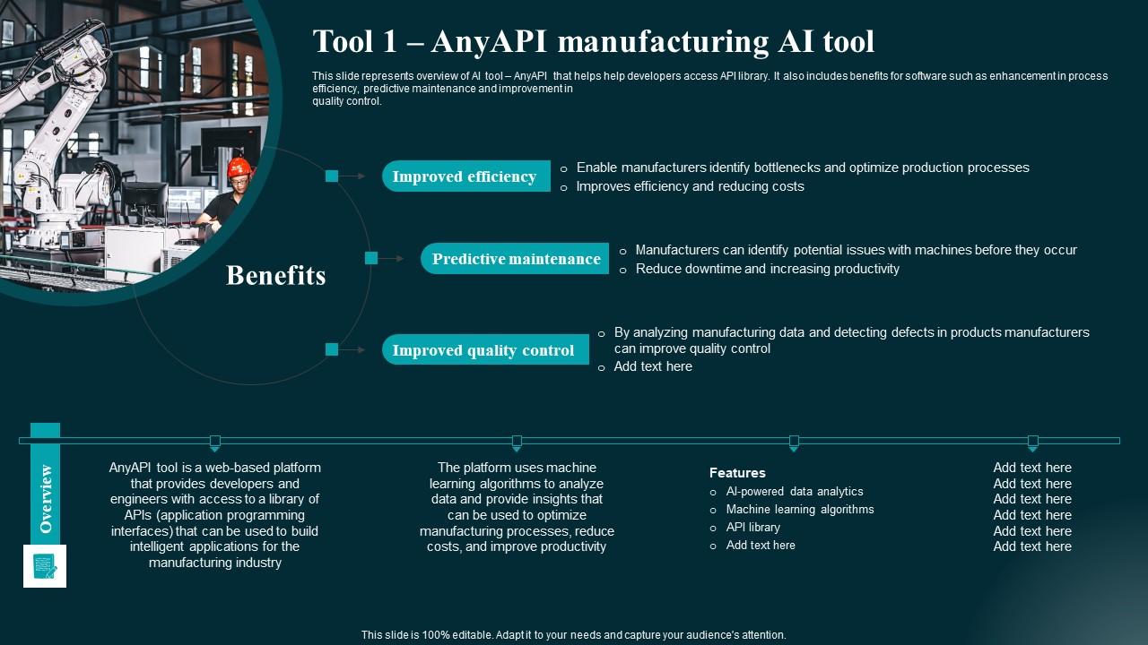 Tool 1 Anyapi Manufacturing AI Tool Applications And Impact Diagrams Pdf