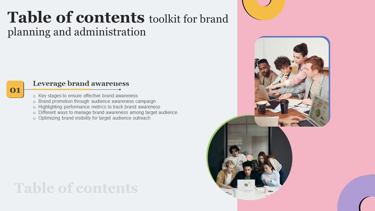 Toolkit For Brand Planning And Administration Table Of Contents Brochure Pdf