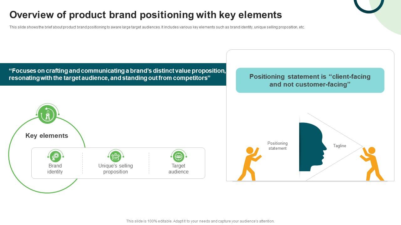 Types And Examples Of Product Overview Of Product Brand Positioning With Key Elements