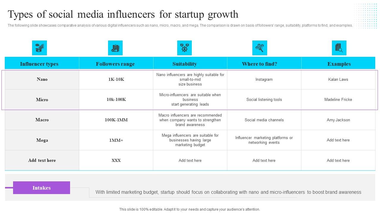 Types Of Social Media Influencers For Startup Growth Effective GTM Techniques Professional PDF
