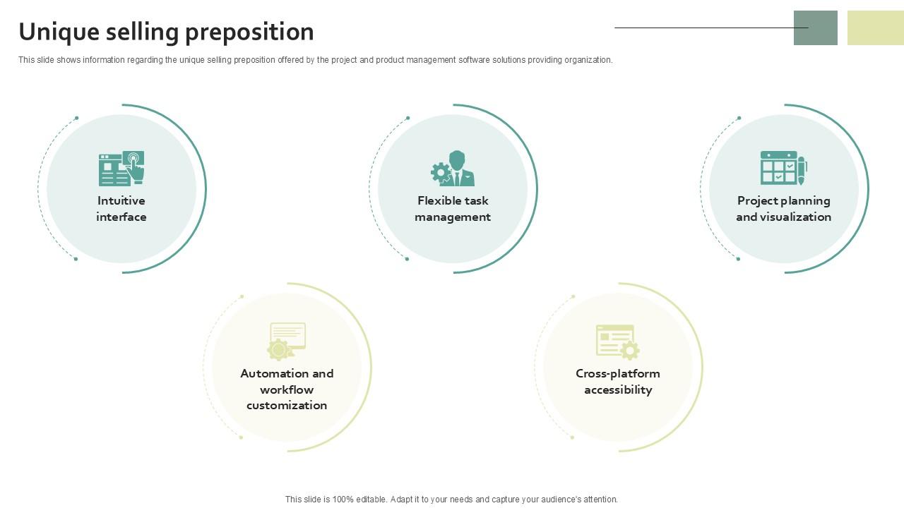 Unique Selling Preposition Work Management Software Development Organization PPT PowerPoint