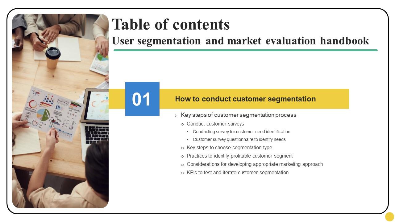 User Segmentation And Market Evaluation Handbook Table Of Contents Diagrams Pdf