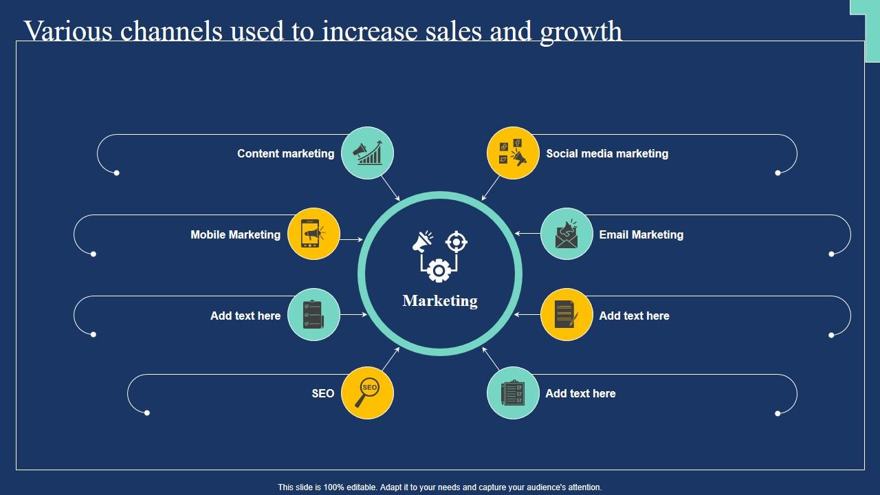 Various Channels Used To Increase Sales And Growth Market Expansion Tactic Information Pdf