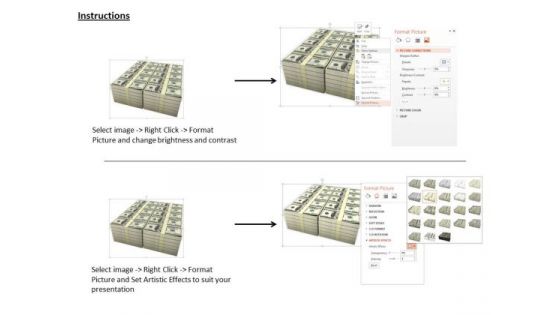 0814 Bundles Of Dollars Stacked Together Image Graphics For PowerPoint