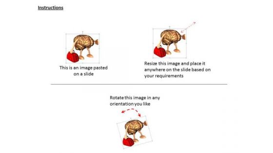 0814 Stock Photo 3d Brain Holding Red Bag PowerPoint Slide