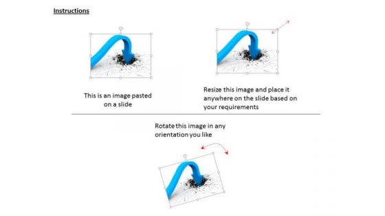 0814 Stock Photo Arrow Turning Towards Broken Wall PowerPoint Slide