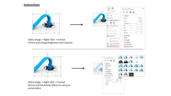 0814 Stock Photo Arrow Turning Towards Broken Wall PowerPoint Slide