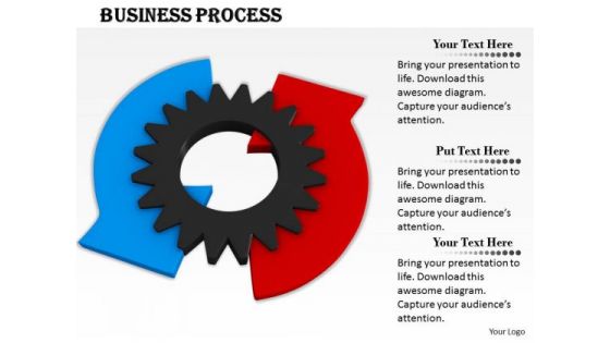 0814 Stock Photo Blue And Red Arrows Around Gear PowerPoint Slide