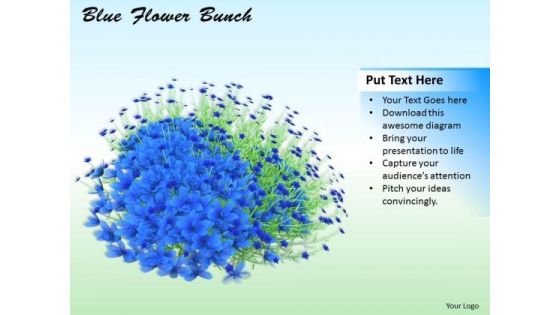 0814 Stock Photo Bunch Of Blue Green Flowers PowerPoint Slide