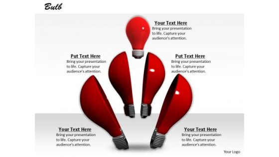 0814 Stock Photo Design Of Red Light Bulb PowerPoint Slide