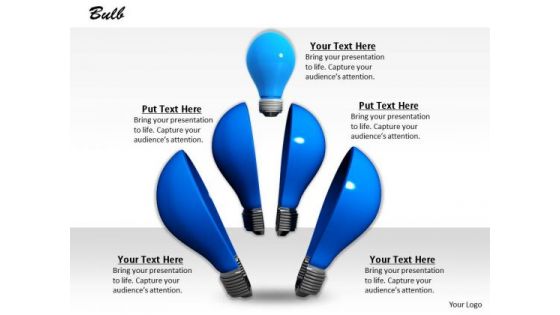 0814 Stock Photo Graphics Of Blue Light Bilb PowerPoint Slide